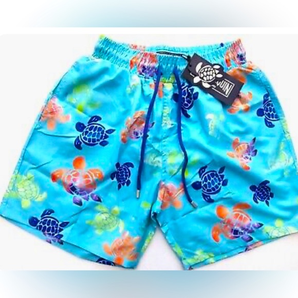 Vilebrequin Other - NWT Vilebrequin Mens Ronde des Tortues Turtle Print Logo Swim Trunks